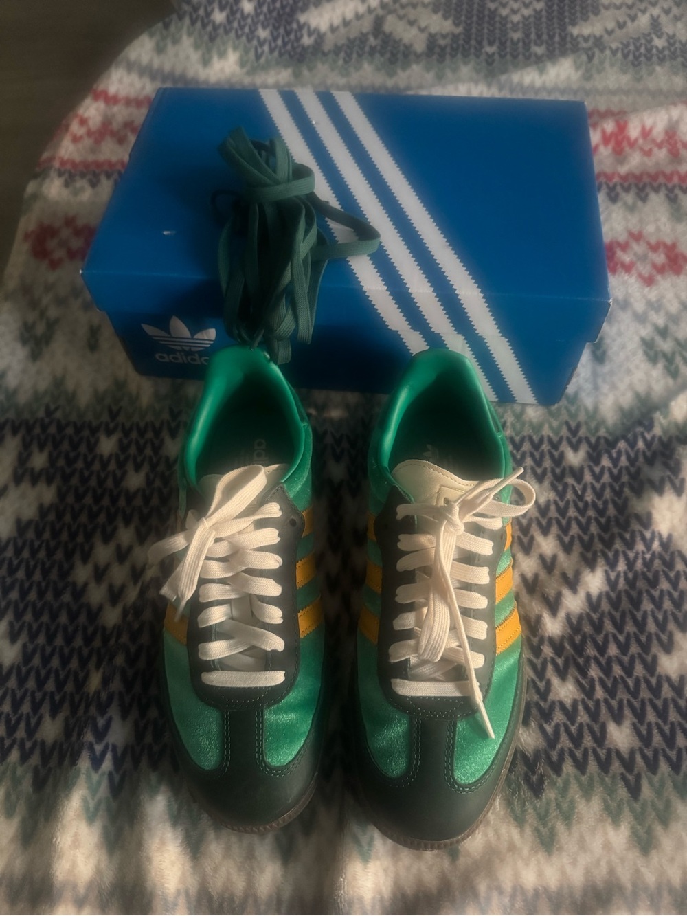 adidas Green and Yellow Retro Runner Sneakers